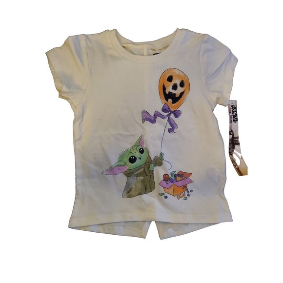 Star Wars Grogu Girls 5T Pumpkin Celebration Tshirt - Picture 1 of 5